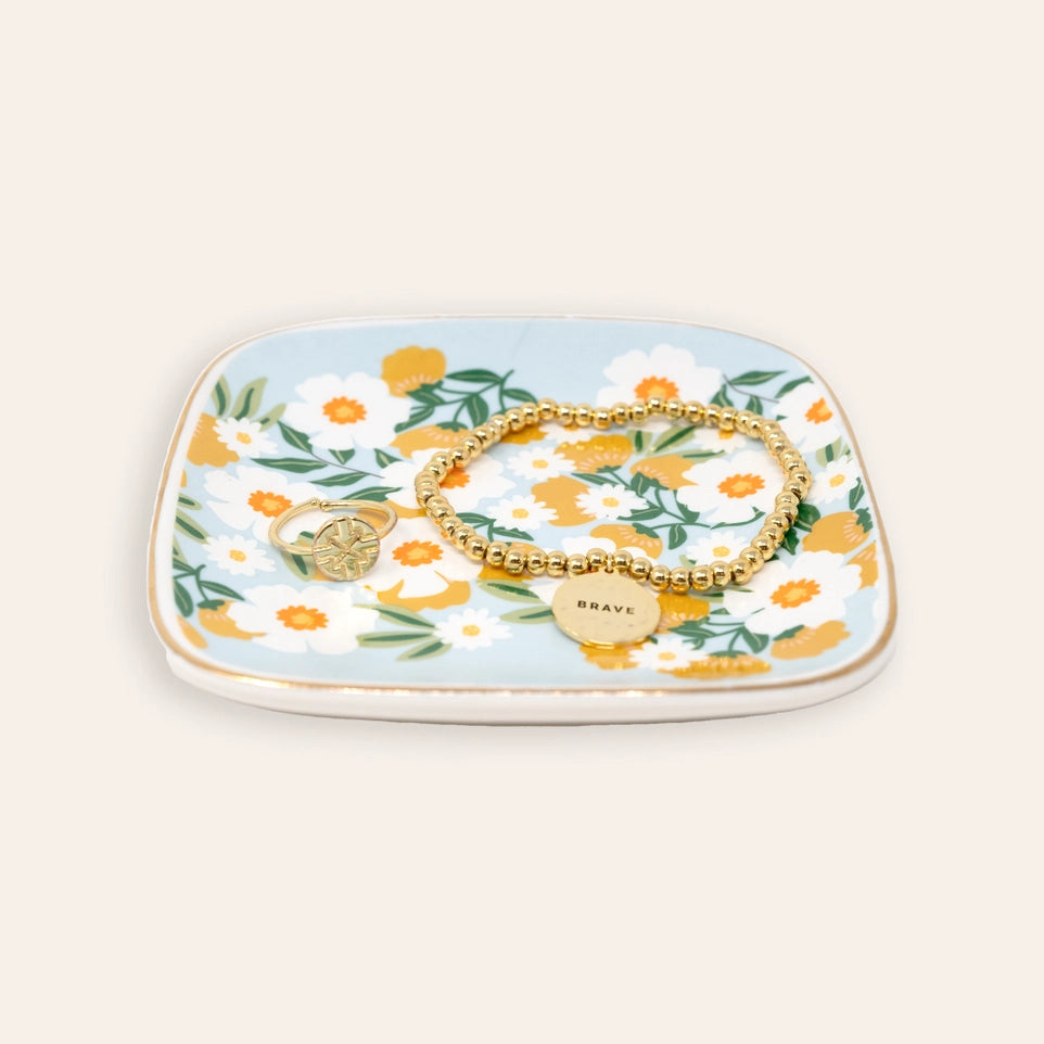 Trinket Tray - Flower Talk Blue