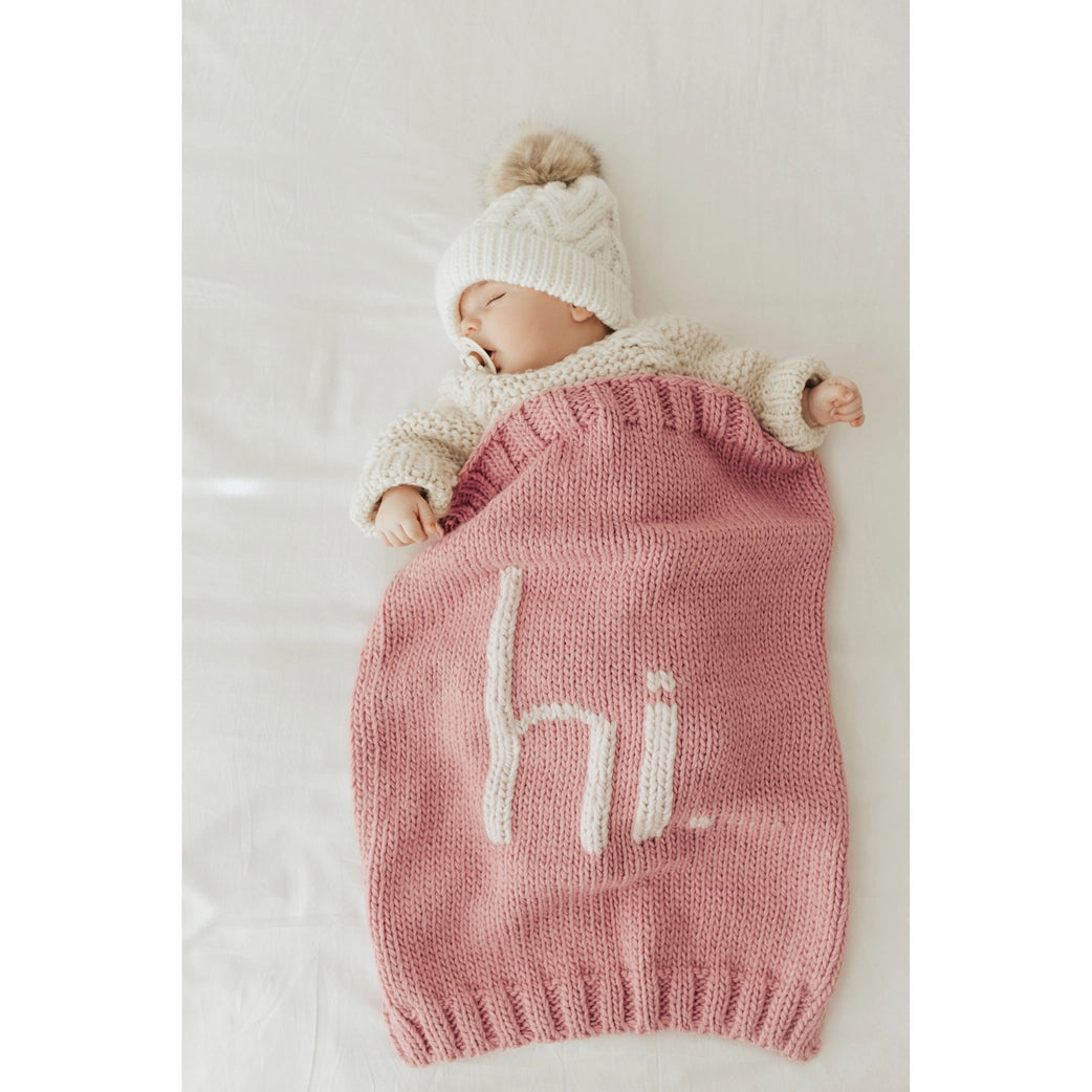 Hi. Hand Knit Blanket Pebble