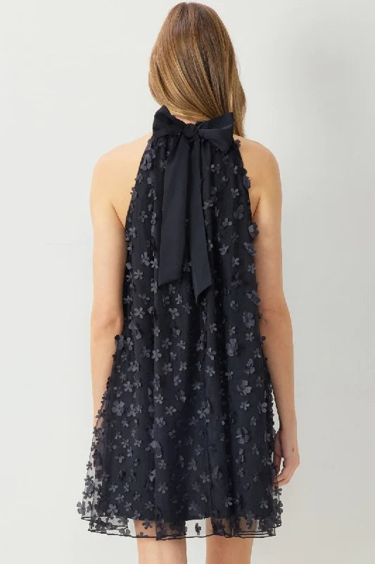 Babydoll 3d Floral Applique Dress