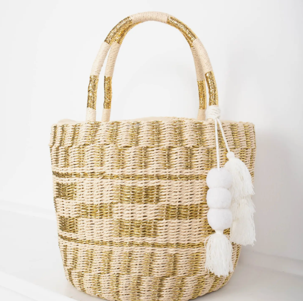 Beachy Metallic Tote