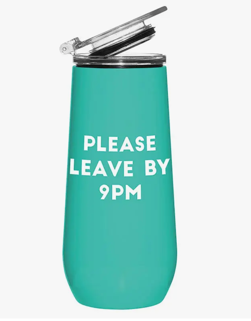 “Leave by 9” 12oz Tumblr