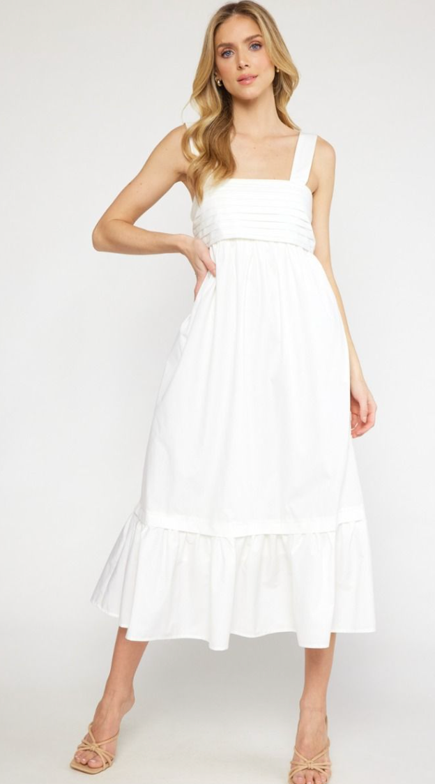 Lightweight White Square Neck Dress