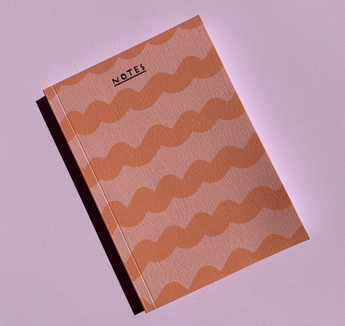 Orange Squiggle Mini Notebook