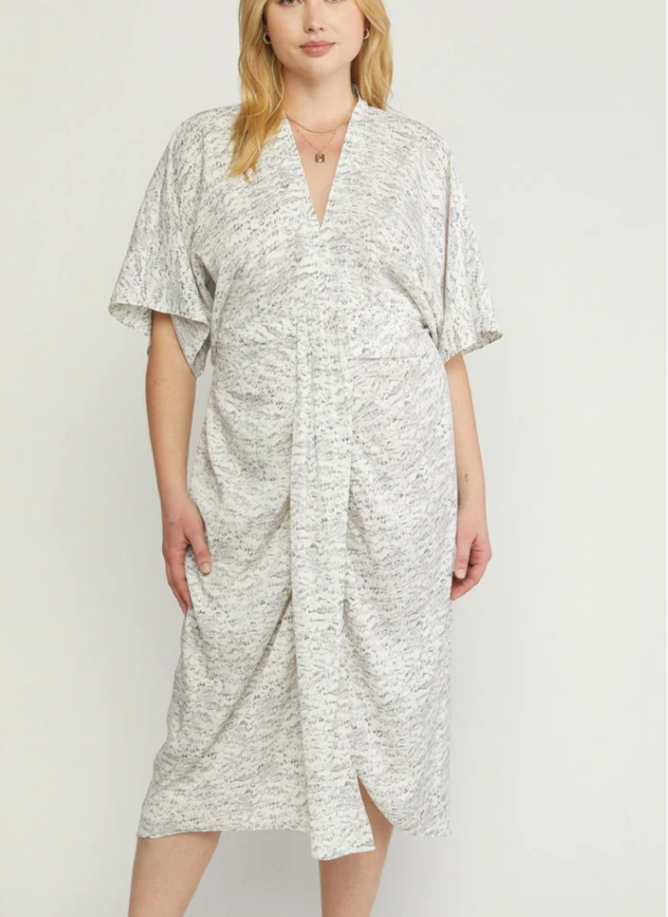 V Neck Midi Dress