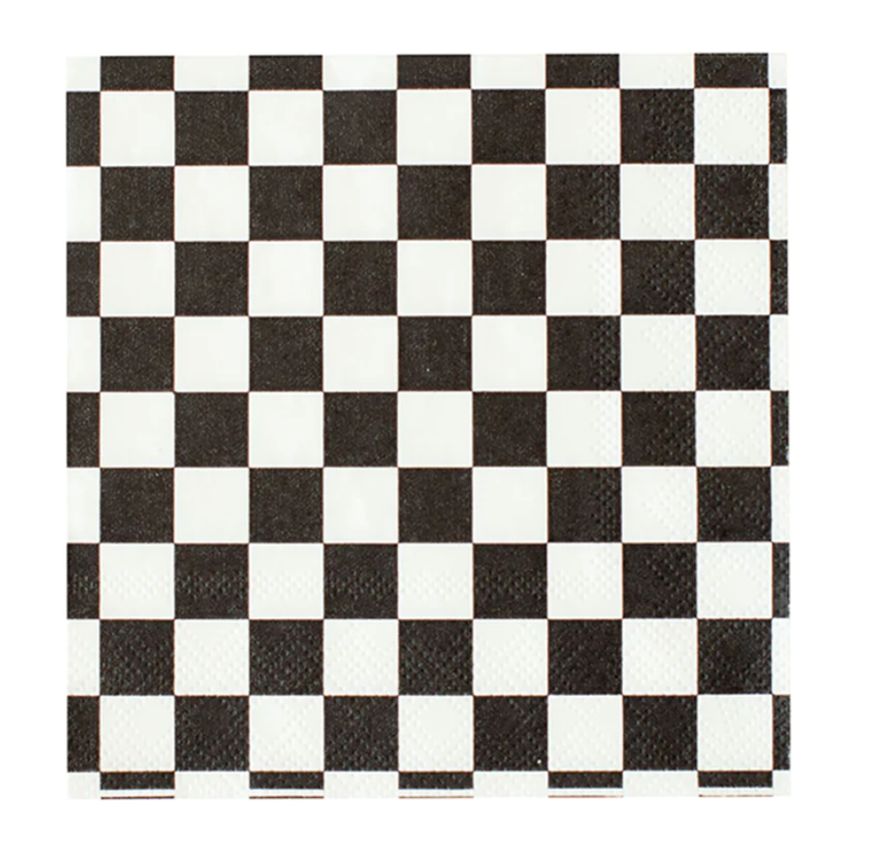 Black & White Check Cocktail Napkin
