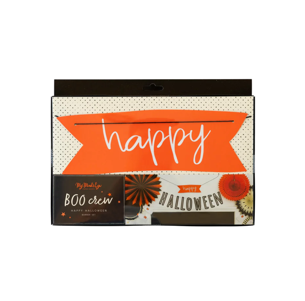 Boo Crew Happy Halloween Banner Set
