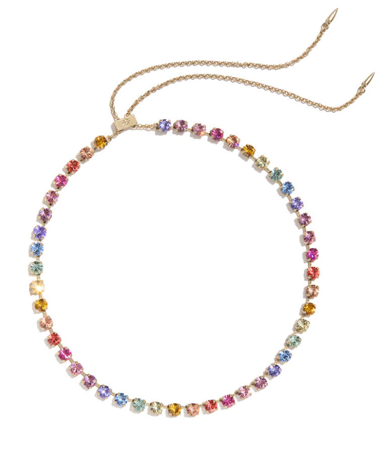 Milly Slider Necklace in Rainbow Ombre