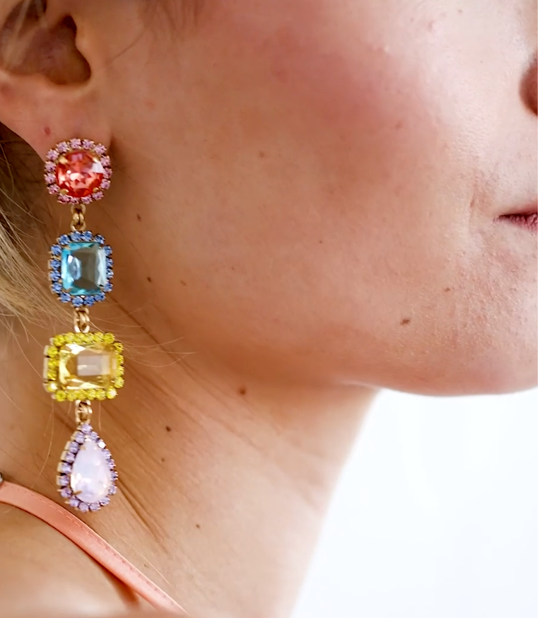Emily Four Drop Earrings in Pastel Multi
