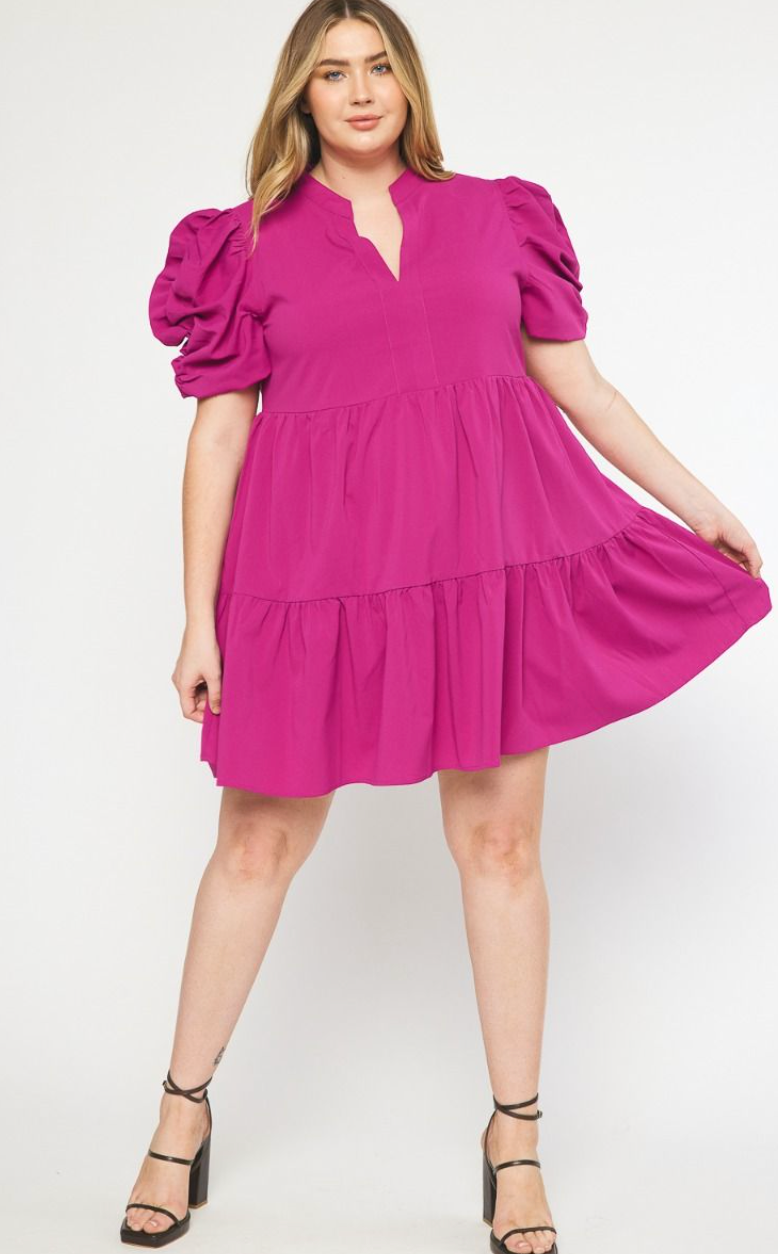 Puff Sleve Mini Dress