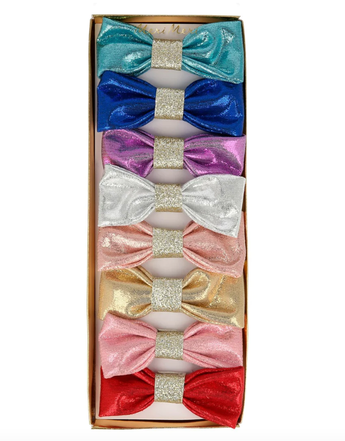 Glittery Fabric Hair Bows