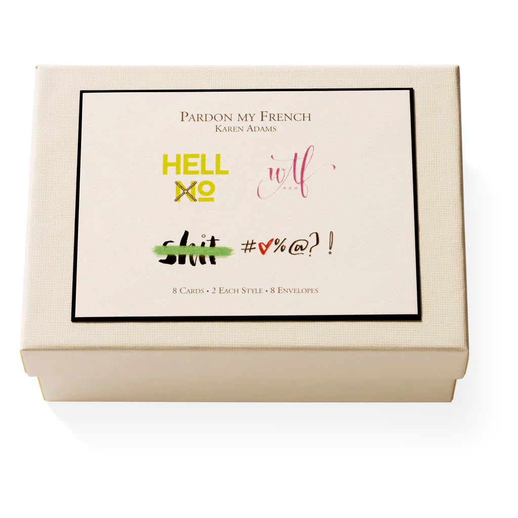Karen Adams Box Set of 8 Cards - Pardon My French