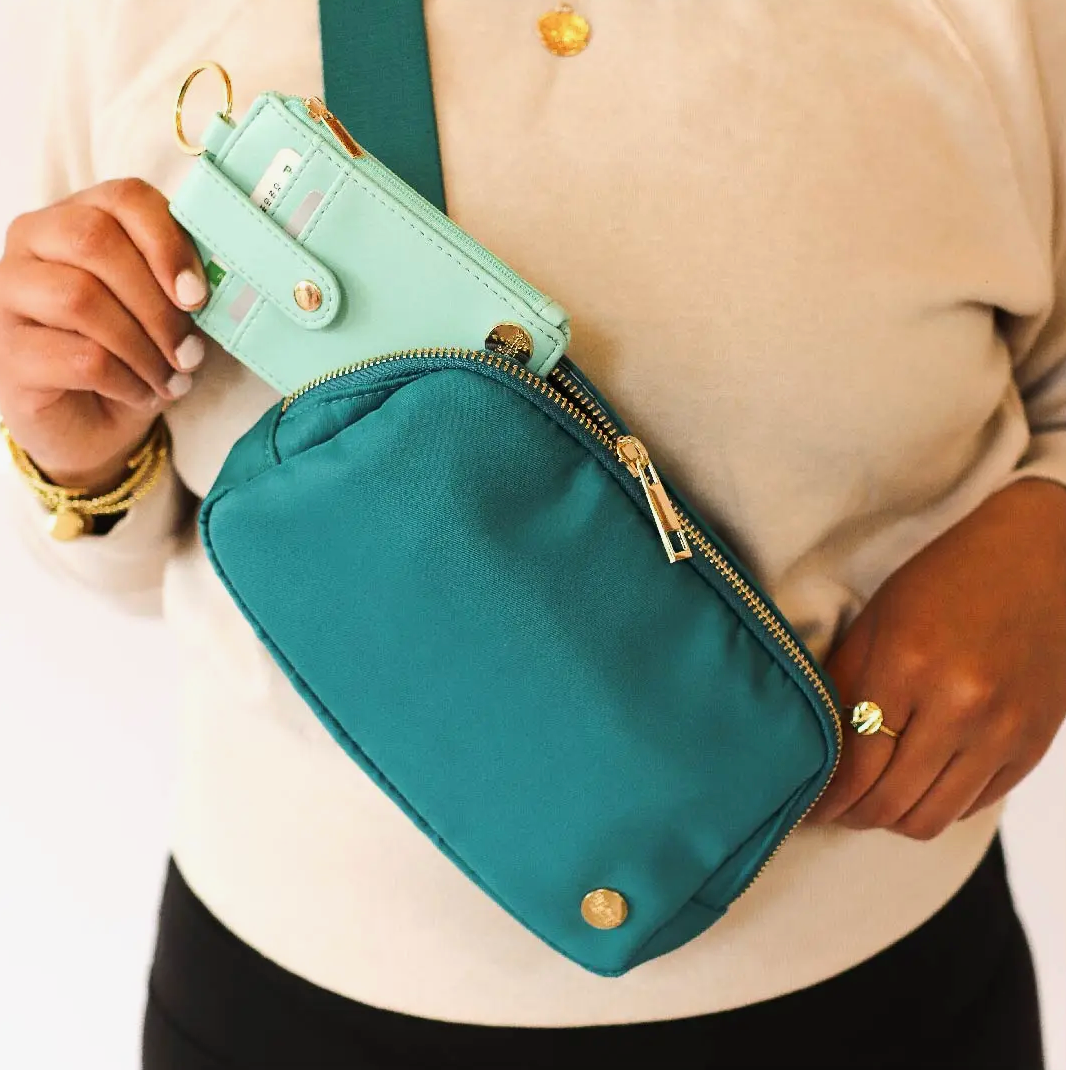 Belt Bag and Wallet - Brilliant Teal