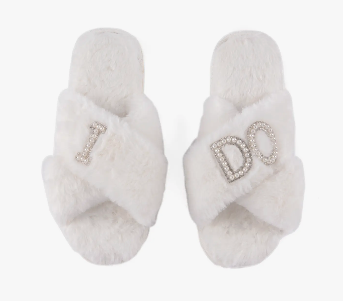 Fuzzy "I Do" Slippers