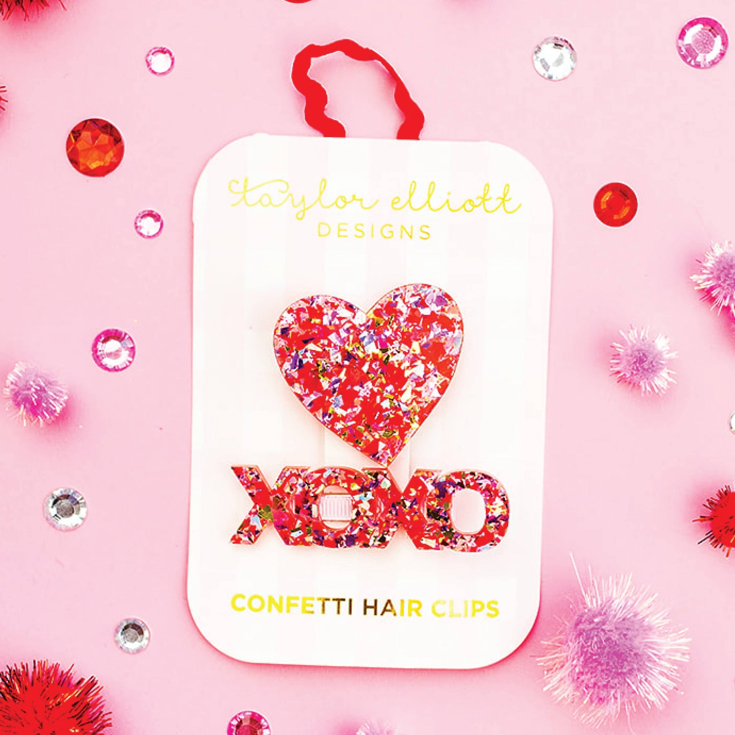 Heart + XOXO Hair Clips - Valentine's Day!