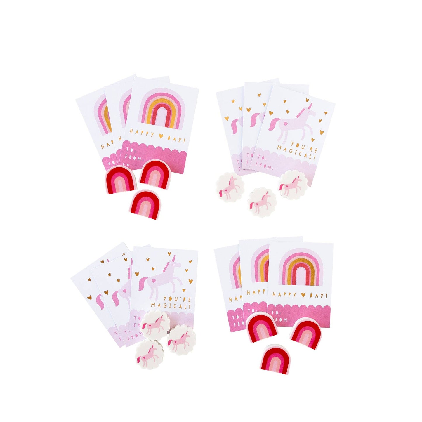 PLKC36 -  Rainbows and Unicorns Valentine's Cards