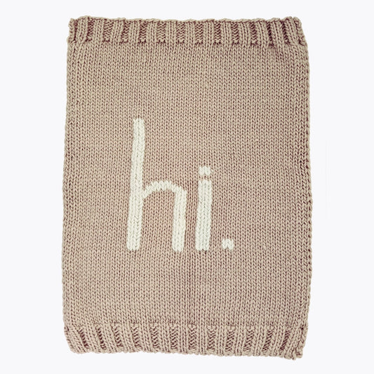 Hi. Hand Knit Blanket Pebble