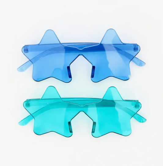Blue and Turquoise Star Sunglasses