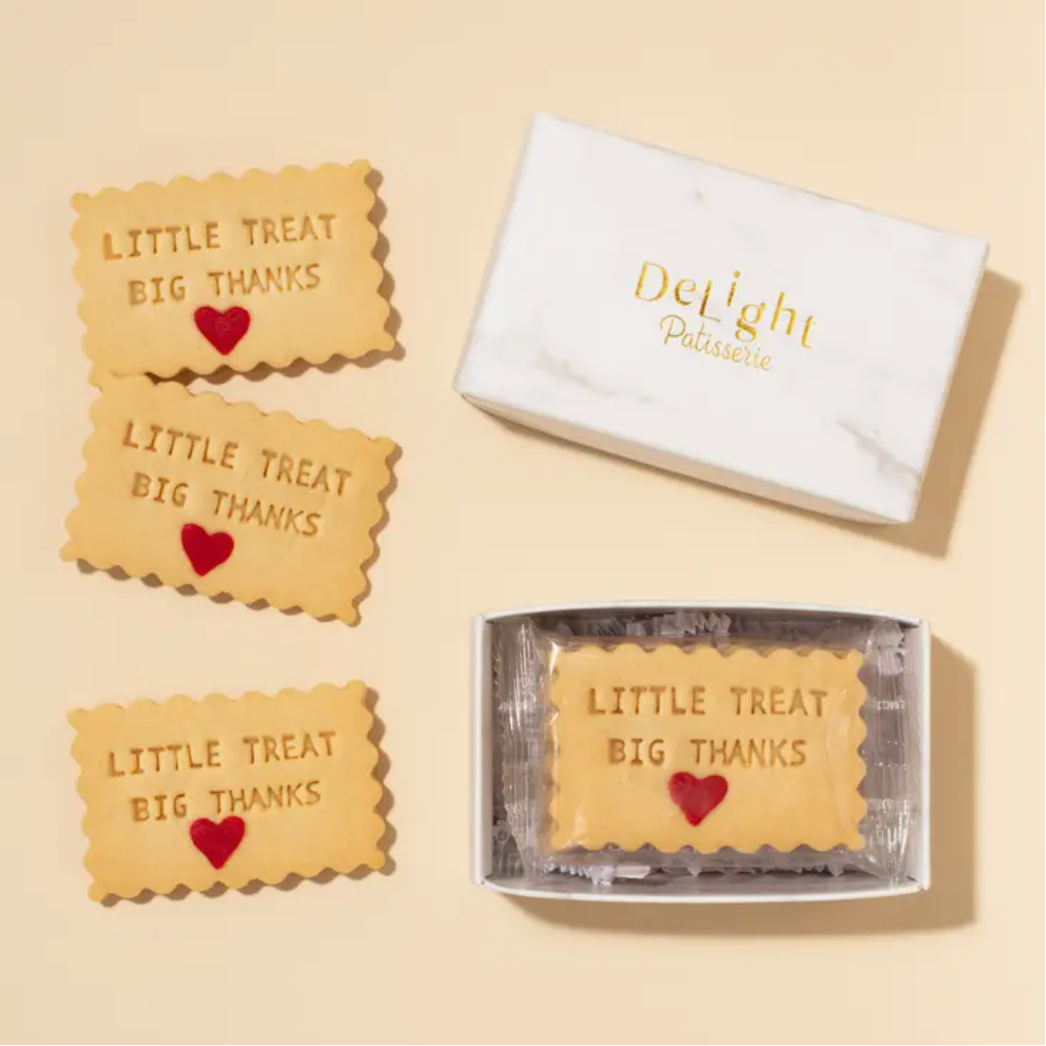 “Little treat, big thanks” mini cookie box