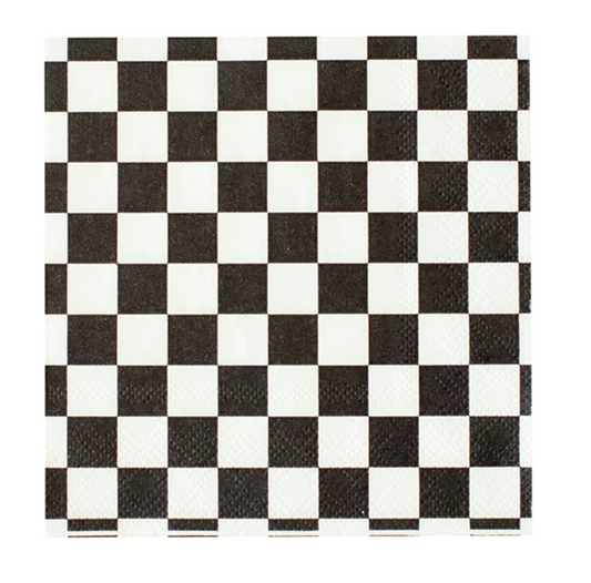 Black & White Check Cocktail Napkin
