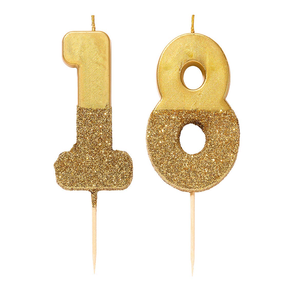 Gold Glitter 0-9 Number Candles