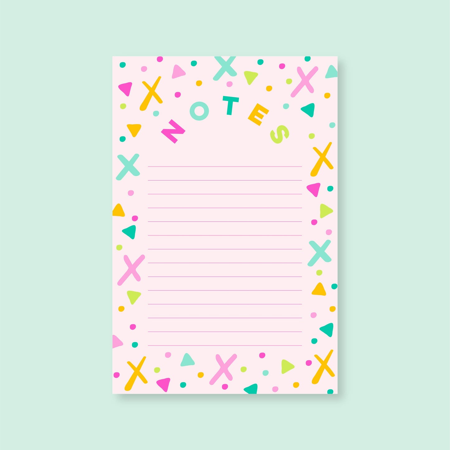 Notepad | 4"x6" | Pink Rainbow Shapes