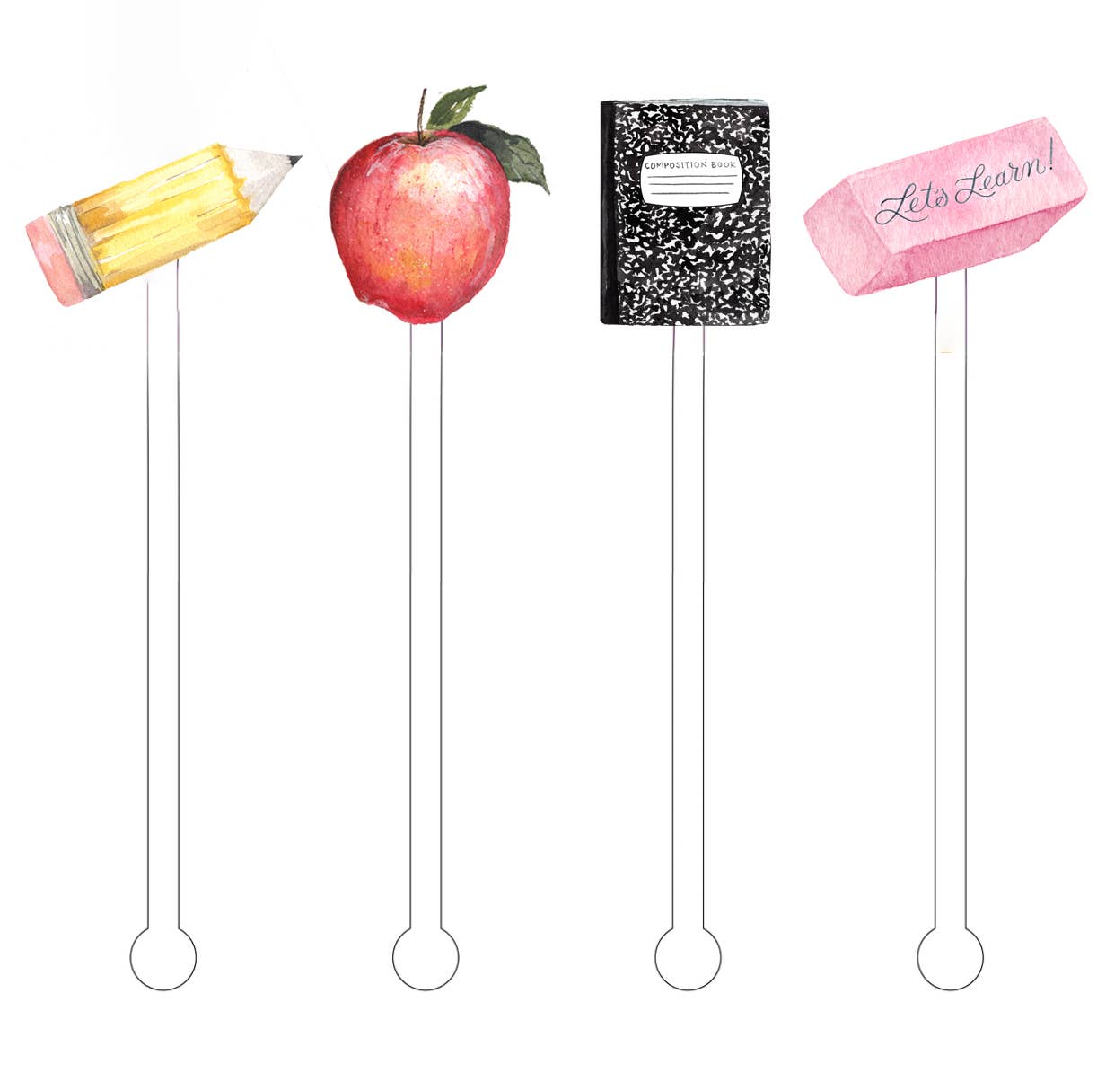 Back to School Stir Sticks Drink Stirrers