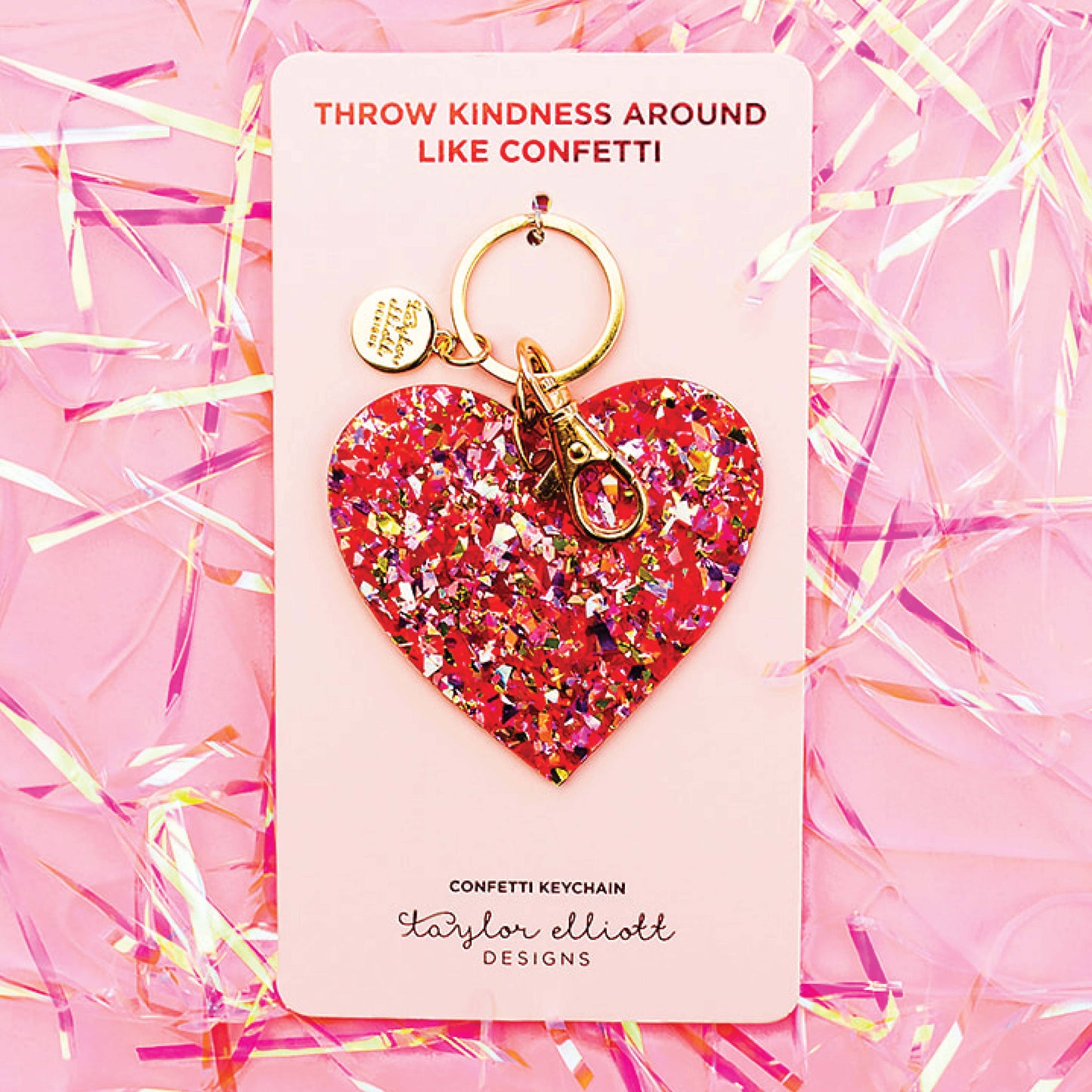 Valentine's Day Heart Confetti Keychain