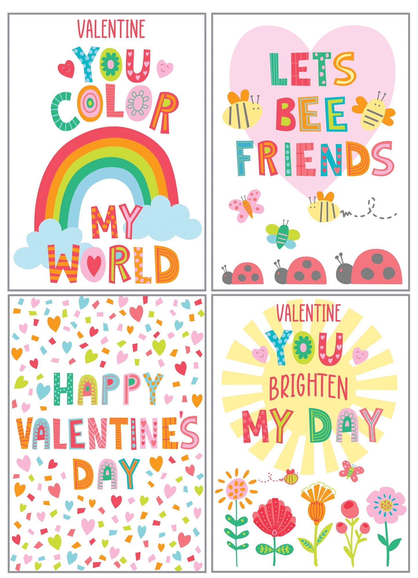 Kids Valentine Pack - Butterflies and Rainbows