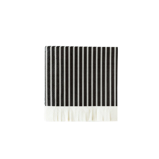 Ephemera Black White Fringe Napkin