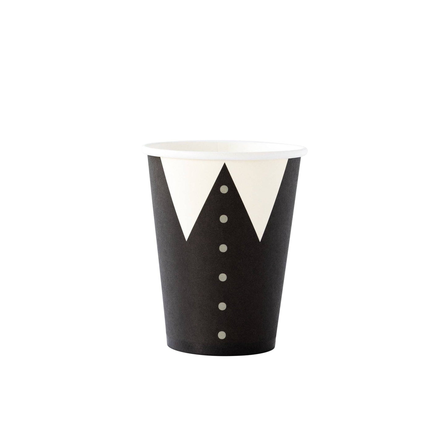 Black White Lapel Paper Party Cups